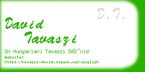 david tavaszi business card